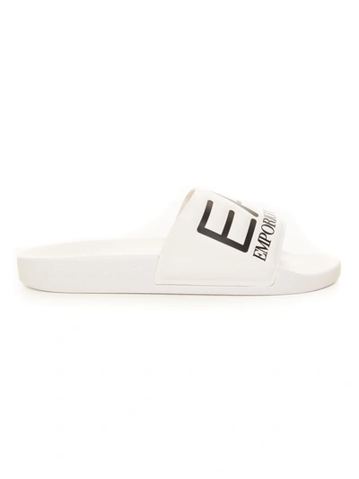 Shop Ea7 Sandals In White/black