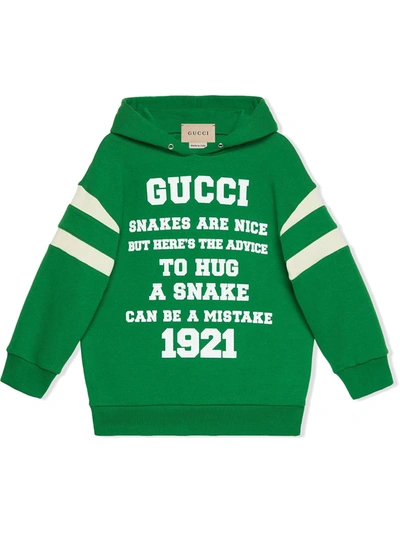 Shop Gucci 1921 To Hug A Snake Hoodie In Green