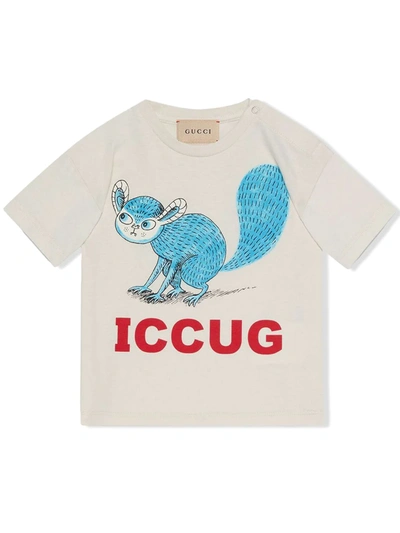 Shop Gucci X Freya Hartas Cotton T-shirt In White