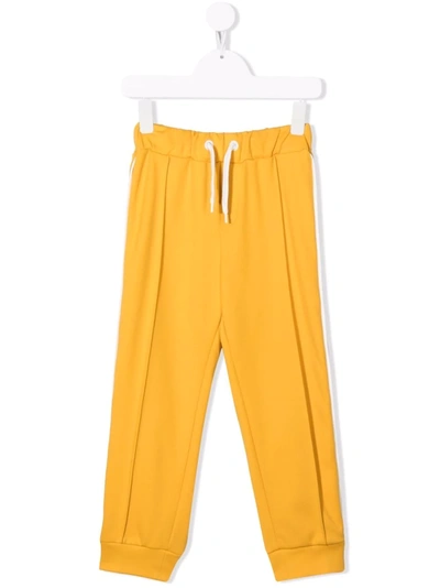 Shop Fendi Side Stripe-print Trousers In Yellow
