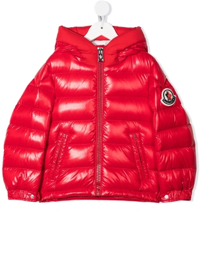 Moncler Kids' Logo-patch Puffer Jacket In Rosso | ModeSens