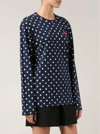 Shop Comme Des Garçons Play Long Sleeve Polka Dot T-shirt
