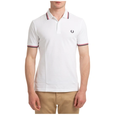 Shop Fred Perry Men's Short Sleeve T-shirt Polo Collar In White