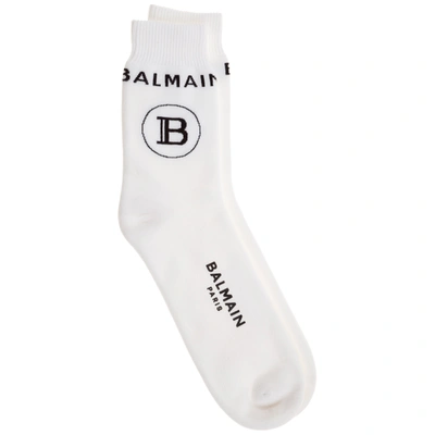 Shop Balmain Men's Socks In White