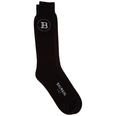 Shop Balmain Men's Socks In Black