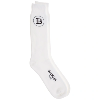 Shop Balmain Men's Socks In White