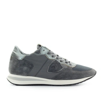 Shop Philippe Model Trpx Mondial Metal Anthracite Grey Sneaker In Antracite