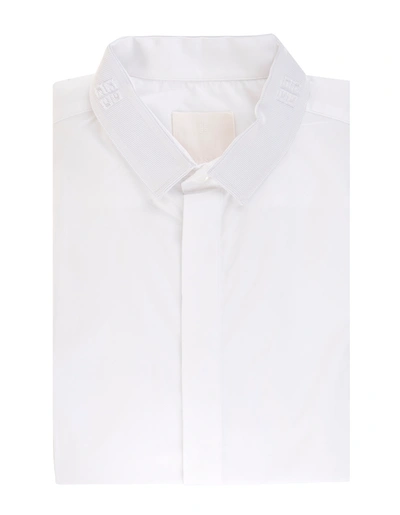 Shop Givenchy Man Classic White Shirt With 4g Embroidery