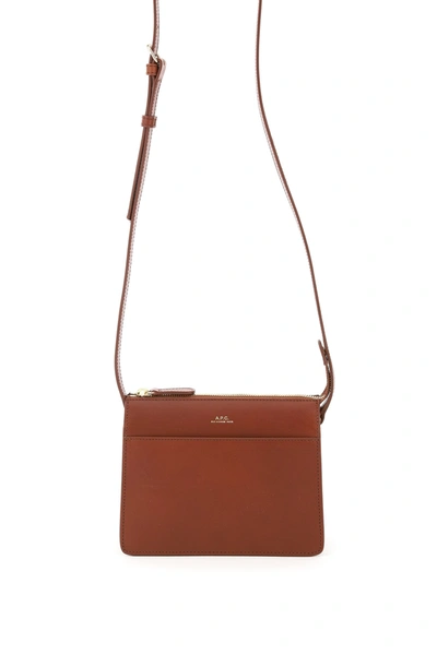 Shop Apc Ella Mini Bag In Noisette (brown)