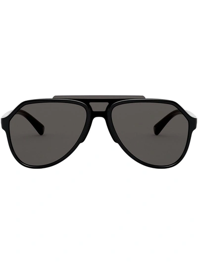 Shop Dolce & Gabbana Pilot-frame Sunglasses In Black