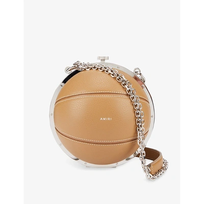 Shop Amiri Oatmeal Basketball Leather Cross-body Bag