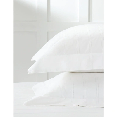 Shop The White Company Pimlico Stripe Standard Cotton Oxford Pillowcase 50x75cm In White