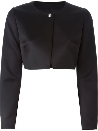 Fausto Puglisi One-button Cropped Jacket In Black