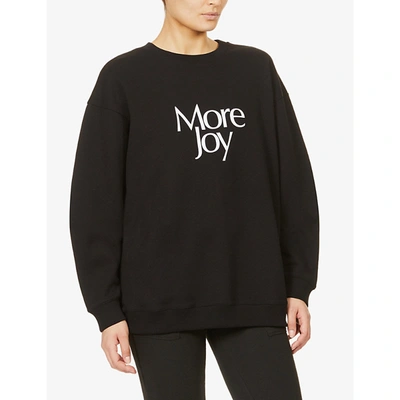 Shop More Joy Womens Black -print Cotton-jersey Sweatshirt Xs