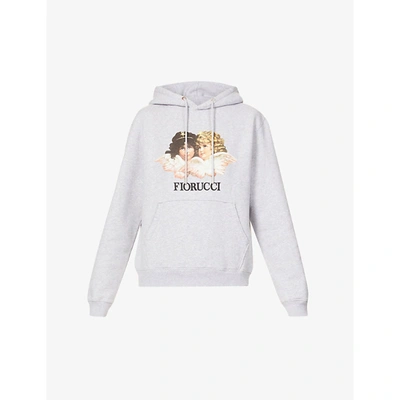Shop Fiorucci Womens Heather Grey Angels Logo-print Organic-cotton Sweatshirt M