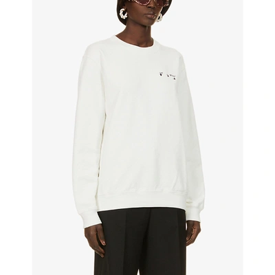 Shop Off-white Arrow Liquid Melt-print Cotton-jersey Sweatshirt In Off White