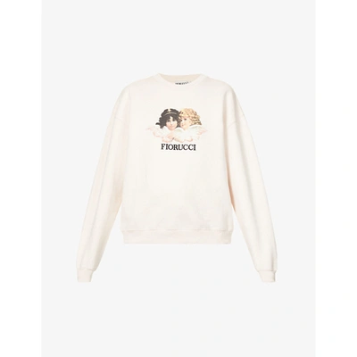 Shop Fiorucci Womens Pale Pink Angels Logo-print Organic-cotton Sweatshirt L