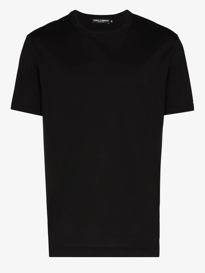 Dolce & Gabbana Logo Cotton T-shirt In Black | ModeSens