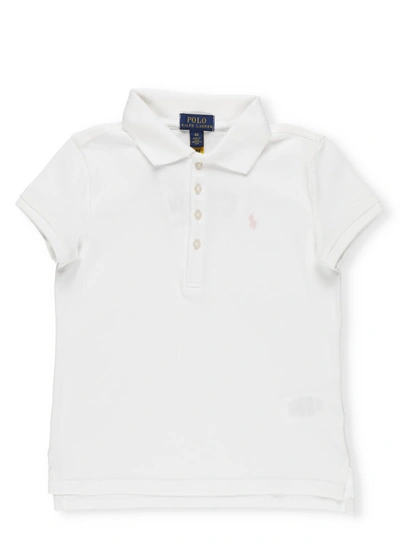 Shop Ralph Lauren Logo Polo Shirt In White