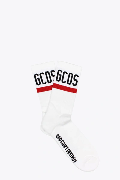 Shop Gcds Logo Socks In Bianco