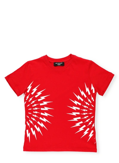 Shop Neil Barrett Jersey Boy T-shirt In Red
