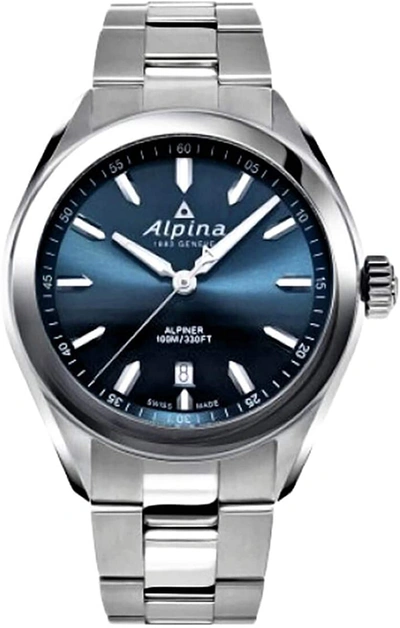 Shop Alpina Alpiner Quartz Blue Dial Mens Watch Al-240ns4e6b In Blue,silver Tone