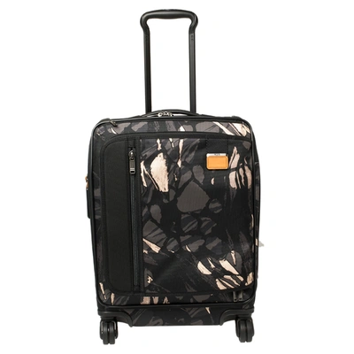 Pre-owned Tumi Black Highlands Print Nylon Merge Continental Expandable Carry On Luggage