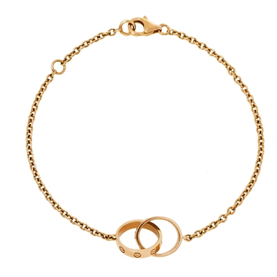 Pre-owned Cartier Love Interlocking 2 Hoops 18k Rose Gold Bracelet