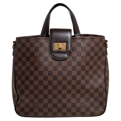 Pre-owned Louis Vuitton Damier Ebene Canvas Cabas Rosebery Bag In Brown