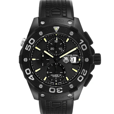 Pre-owned Tag Heuer Black Titanium Pvd Aquaracer Calibre 16 Caj2180 Men's Wristwatch 44 Mm