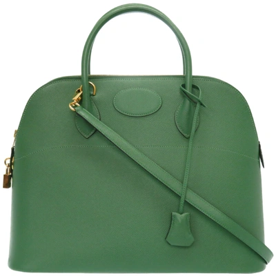 Pre-owned Hermes Green Courchevel Leather Bolide 37 Bag