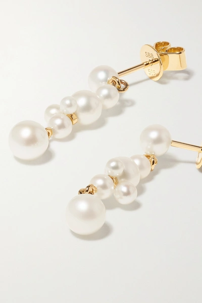 Shop Sophie Bille Brahe Holly Splash 14-karat Gold Pearl Earrings