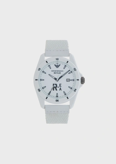 Shop Emporio Armani Leather Strap Watches - Item 50253888 In White