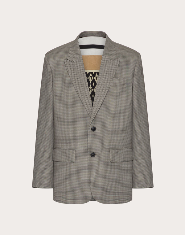 Valentino houndstooth double-breasted coat - Grey