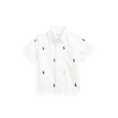 Shop Ralph Lauren Polo Pony Cotton Oxford Shirt In White