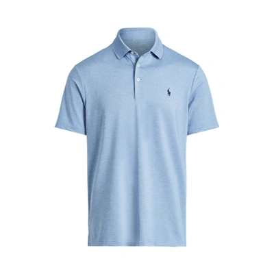 Shop Ralph Lauren Classic Fit Performance Polo Shirt In Campus Blue Heather