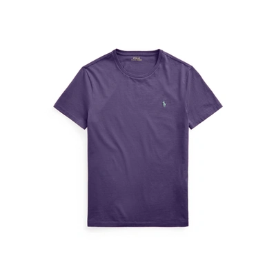 Shop Ralph Lauren Custom Slim Fit Jersey Crewneck T-shirt In Juneberry