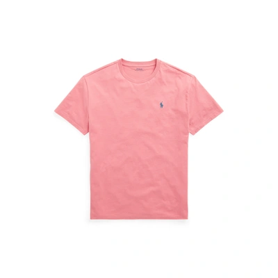 Shop Ralph Lauren Custom Slim Fit Jersey Crewneck T-shirt In Desert Rose