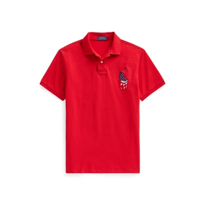 Shop Ralph Lauren Custom Slim Fit Big Pony Polo Shirt In Rl 2000 Red