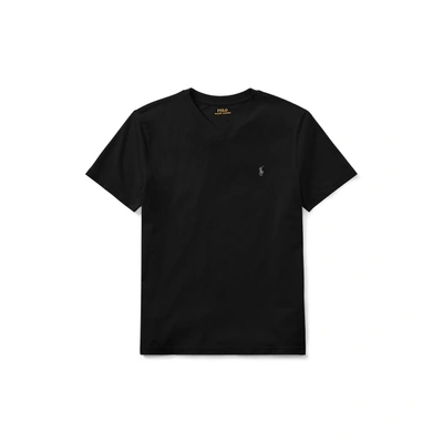 Shop Polo Ralph Lauren Cotton Jersey V-neck Tee In Rl Black