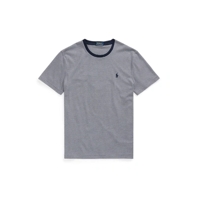 Shop Ralph Lauren Classic Fit Striped Soft Cotton T-shirt In French Navy/white