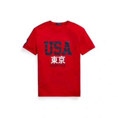 Shop Ralph Lauren Ecofast Pure Team Usa Jersey T-shirt In Rl 2000 Red