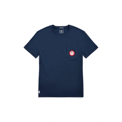 Shop Ralph Lauren Ecofast Pure Team Usa Jersey T-shirt In Cruise Navy