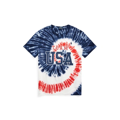 Shop Ralph Lauren Team Usa Tie-dye Jersey T-shirt In Usa Tie Dye