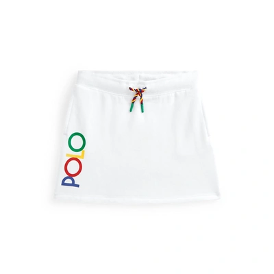 Shop Polo Ralph Lauren Logo Fleece Skirt In White