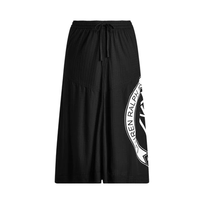 Shop Lauren Woman Logo Ripstop Midi Skirt In Polo Black