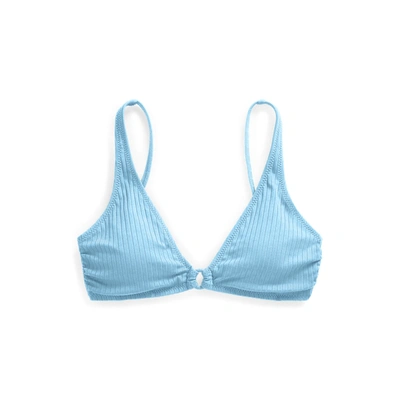 Shop Ralph Lauren O-ring Bralette Bikini Top In Blue Crush