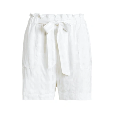 Shop Ralph Lauren Plaid Cotton Self-tie Short In White