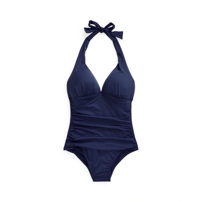 Shop Lauren Ralph Lauren Halter One-piece In Sapphire