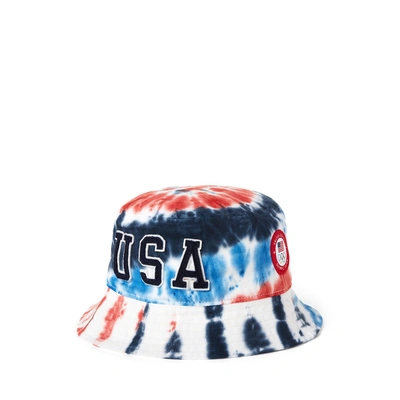 Shop Ralph Lauren Team Usa Tie-dye Chino Bucket Hat In Tie Dye